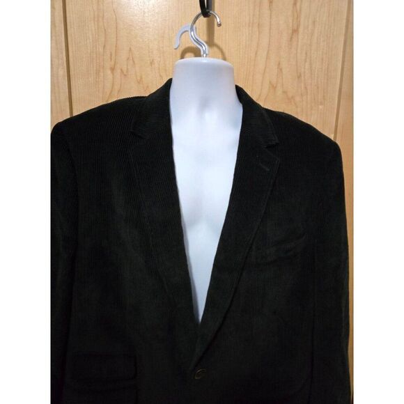 Michael Kors Mens Black Corduroy Blazer Jacket 46R Two-Button & Elbow Patches - Picture 1 of 11